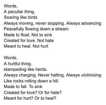 'Words what a peculiar thing?' by Jasper Swann