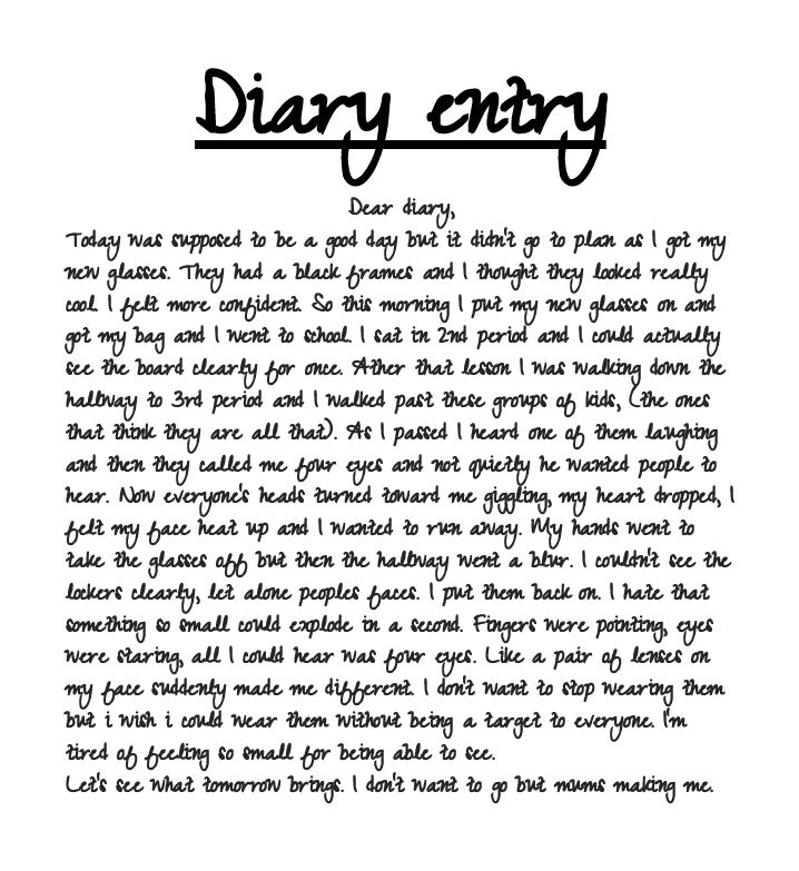 Valid Diary Entry 'Diary Entry' by Gracie Collen, age 14, Year 9 - The Litmus