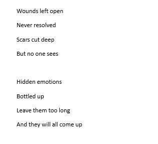 'Band aids don't fix bullet holes' by Iris Foster, age 14
