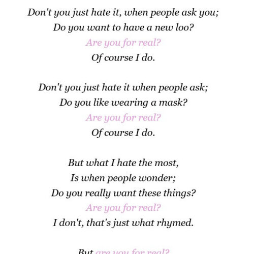 'Are you For Real' by Esme Rider, age 14, Year 9, Thomas Clarkson Academy