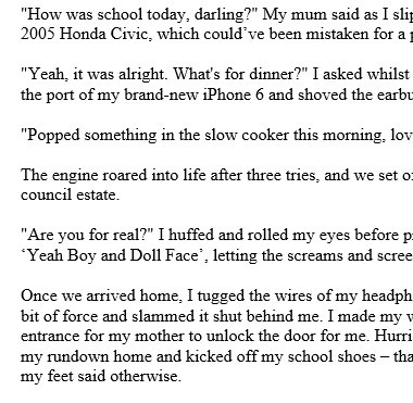 'Are You for Real' by Maggie Twycross, age 14, Year 9, Thomas Clarkson Academy