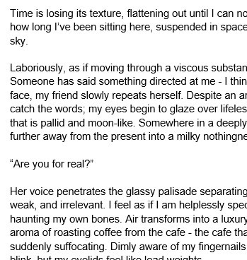 'Are you for real?' by Lara Dorsett, age 15, Fallibroome Academy